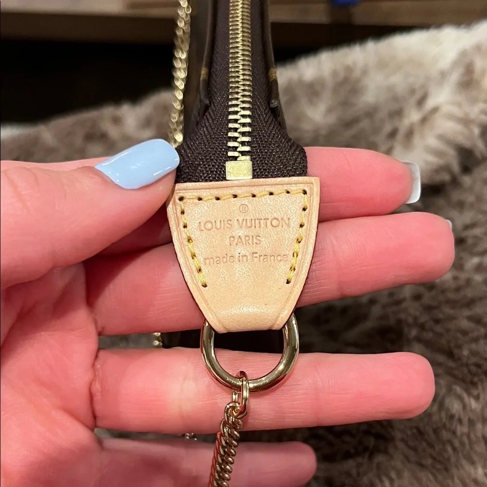 Louis Vuitton Monogram Brown Wristlet with Gold Chain - Picture 5 of 9